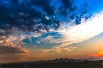 Fototapeta na wymiar Fantastic clouds at sunset