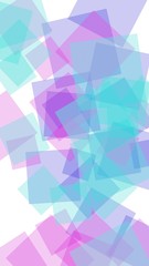 Multicolored translucent hexagons on white background. Vertical image orientation. 3D illustration