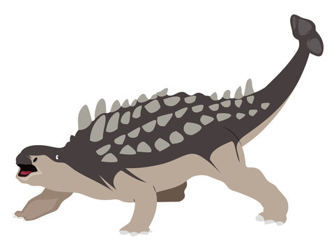 Ankylosaurus, illustration, vector on white background.