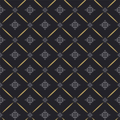 Naklejka premium Dark seamless floral pattern