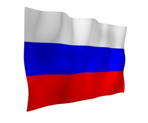 Waving flag of the Russian Federation. The National. State symbol of the Russia. 3D illustration