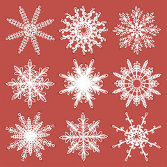 Naklejka na ściany i meble Collection of snowflakes. Vector illustration.