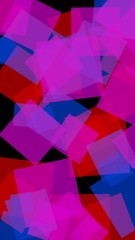 Multicolored translucent hexagons on dark background. Vertical image orientation. 3D illustration