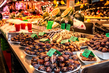 La Boqueria Barcelona Market on rambla street