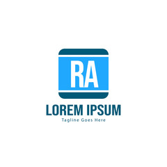 Fototapeta premium Initial RA logo template with modern frame. Minimalist RA letter logo vector illustration