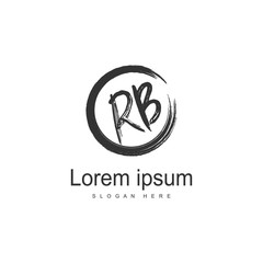 Initial RB logo template with modern frame. Minimalist RB letter logo vector illustration