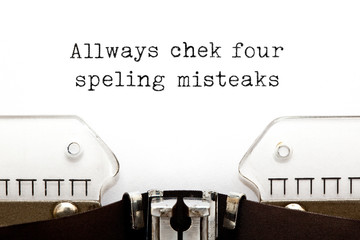 Always Check For Spelling Mistakes Typewriter Concept - obrazy, fototapety, plakaty