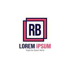 Fototapeta premium Initial RB logo template with modern frame. Minimalist RB letter logo vector illustration