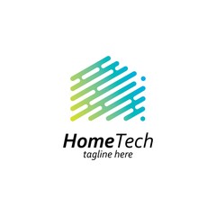 modern smart home icon.Creative tech house logo design template	
