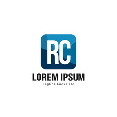 Fototapeta premium Initial RC logo template with modern frame. Minimalist RC letter logo vector illustration