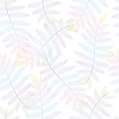 Seamless pattern with fern leaves. Vector illustration. 