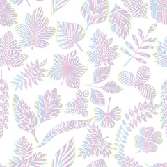 Fototapeta na wymiar Seamless pattern with abstract leaves. Vector illustration.