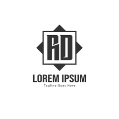 Obraz premium Initial RD logo template with modern frame. Minimalist RD letter logo vector illustration