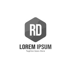 Initial RD logo template with modern frame. Minimalist RD letter logo vector illustration