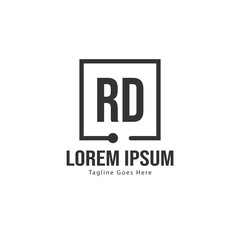 Initial RD logo template with modern frame. Minimalist RD letter logo vector illustration