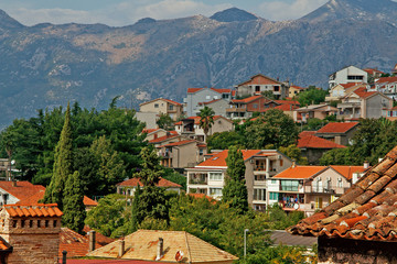 view on the red roofs of the old town of Kotor