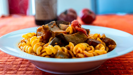 Pasta alla norma, a traditional recipie of italian food tradition