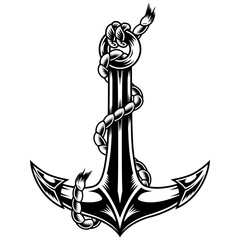 Vintage monochrome ship anchor © DGIM studio