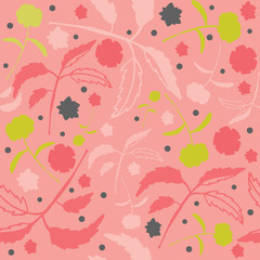 Feminine Floral Silhouette Seamless Repeating Pattern