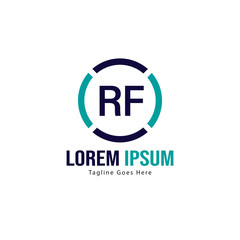 Obraz premium Initial RF logo template with modern frame. Minimalist RF letter logo vector illustration