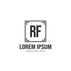 Obraz premium Initial RF logo template with modern frame. Minimalist RF letter logo vector illustration