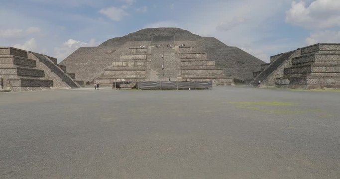 Timelapse pyramids in ancient mesoamerican city of Teotihuacan Valley of Mexico Central America
