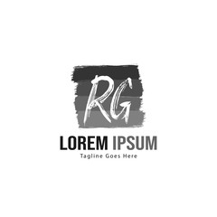 Initial RG logo template with modern frame. Minimalist RG letter logo vector illustration