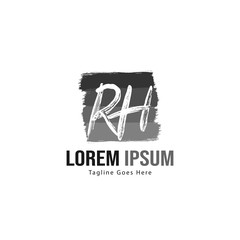 Initial RH logo template with modern frame. Minimalist RH letter logo vector illustration