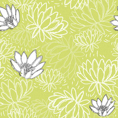Water Lily Pattern Hand Drawn