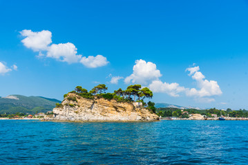 Naklejka premium Little island Agios Sostis, near Zakynthos island, Greece
