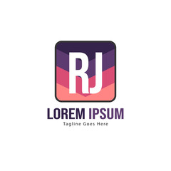 Fototapeta premium Initial RJ logo template with modern frame. Minimalist RJ letter logo vector illustration