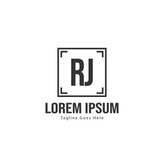 Obraz premium Initial RJ logo template with modern frame. Minimalist RJ letter logo vector illustration