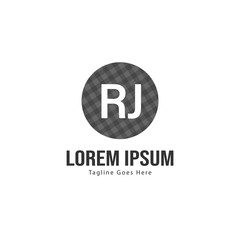 Obraz premium Initial RJ logo template with modern frame. Minimalist RJ letter logo vector illustration
