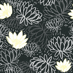 Water Lily Pattern Hand Drawn