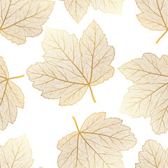 Seamless pattern with  maple leaves. Vector illustration. 