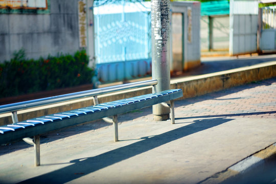 Chairs or seats at old or street bus stop