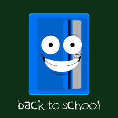 Isolated happy sharpener. Back to school - Vector