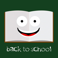 Isolated happy notebook cartoon. Back to school - Vector