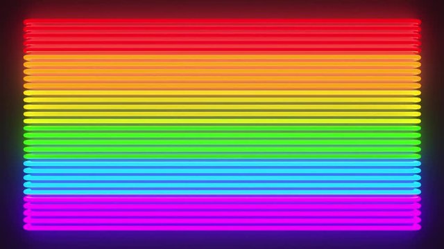 Neon animation of Pride flag 