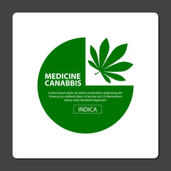 Cannabis medicine poster with text - Vector image