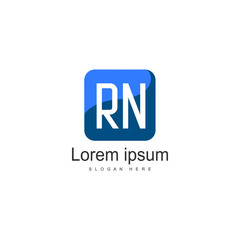 Fototapeta premium Initial RN logo template with modern frame. Minimalist RN letter logo vector illustration