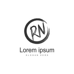 Obraz premium Initial RN logo template with modern frame. Minimalist RN letter logo vector illustration