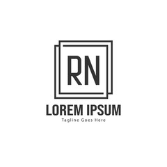 Fototapeta premium Initial RN logo template with modern frame. Minimalist RN letter logo vector illustration