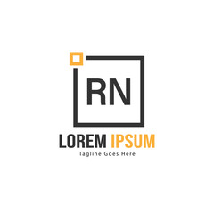 Obraz premium Initial RN logo template with modern frame. Minimalist RN letter logo vector illustration