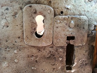 old lock on the door