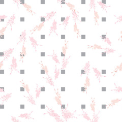 Line art illustration apple or peach brunch tree backdrop.Floral organic background. Vintage floral pattern