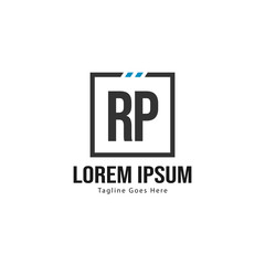 Fototapeta premium Initial RP logo template with modern frame. Minimalist RP letter logo vector illustration