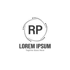 Obraz premium Initial RP logo template with modern frame. Minimalist RP letter logo vector illustration