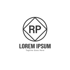 Fototapeta premium Initial RP logo template with modern frame. Minimalist RP letter logo vector illustration