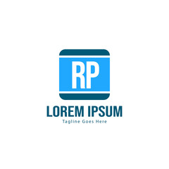 Obraz premium Initial RP logo template with modern frame. Minimalist RP letter logo vector illustration